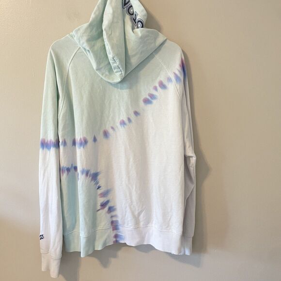 Peloton Women's Sunburst Blue Tie Dye Half Zip Pullover Hoodie Sweatshirt Sz 1X - Picture 6 of 8